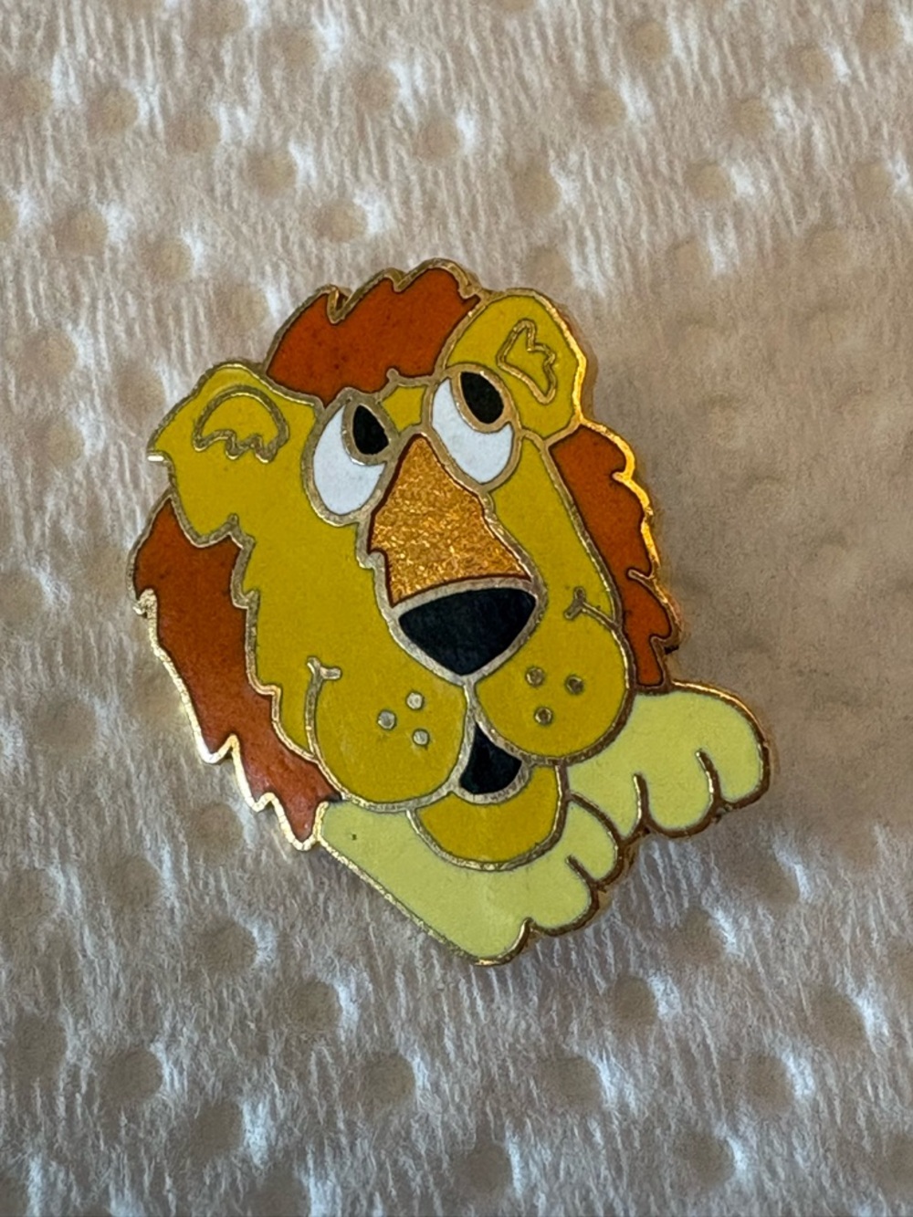 Yellow & Orange Cartoon Lion Kids Pin